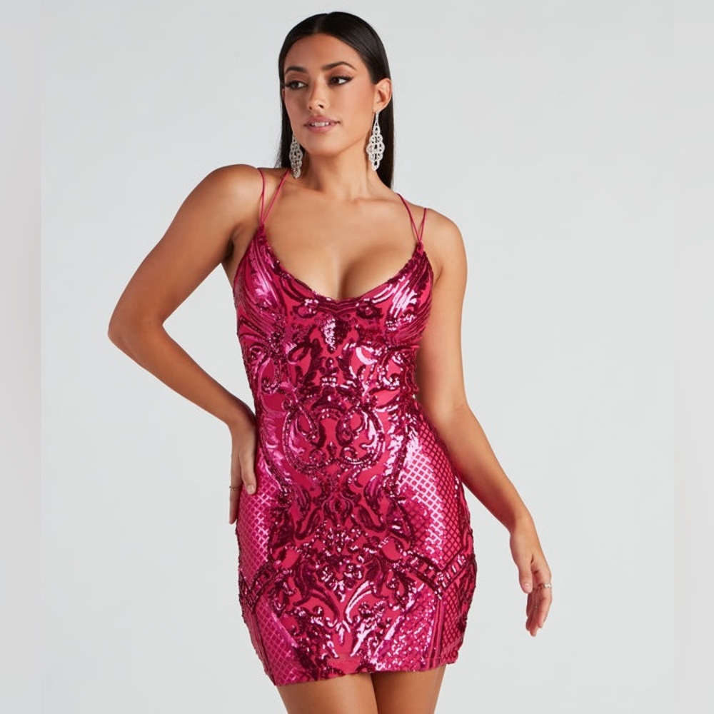 McKenzie Formal Sequin Strappy Dress